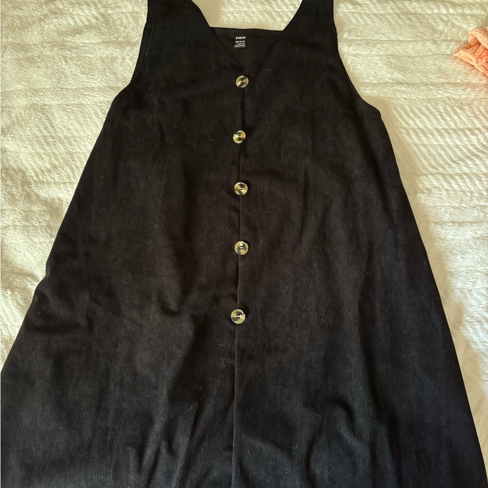 Black Button-Down Sleeveless Dress